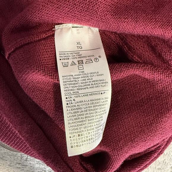 Banana Republic Men’s Merino Wool Sweater Red XL - Picture 5 of 5